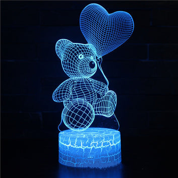 مصباح ثلاثي الأبعاد من الأكريليك مزود بمنفذ USB وإضاءة ليلية LED لافتة نيون لعيد الميلاد